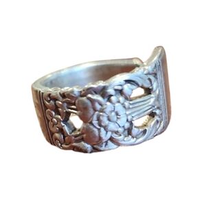 Size 8.75 floral Custom made Spoon Ring